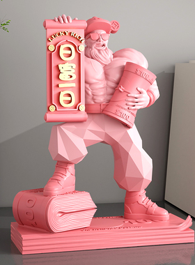 肌肉财神爷招财摆件健身房办公室前台装饰品乔迁新居店铺开业礼物