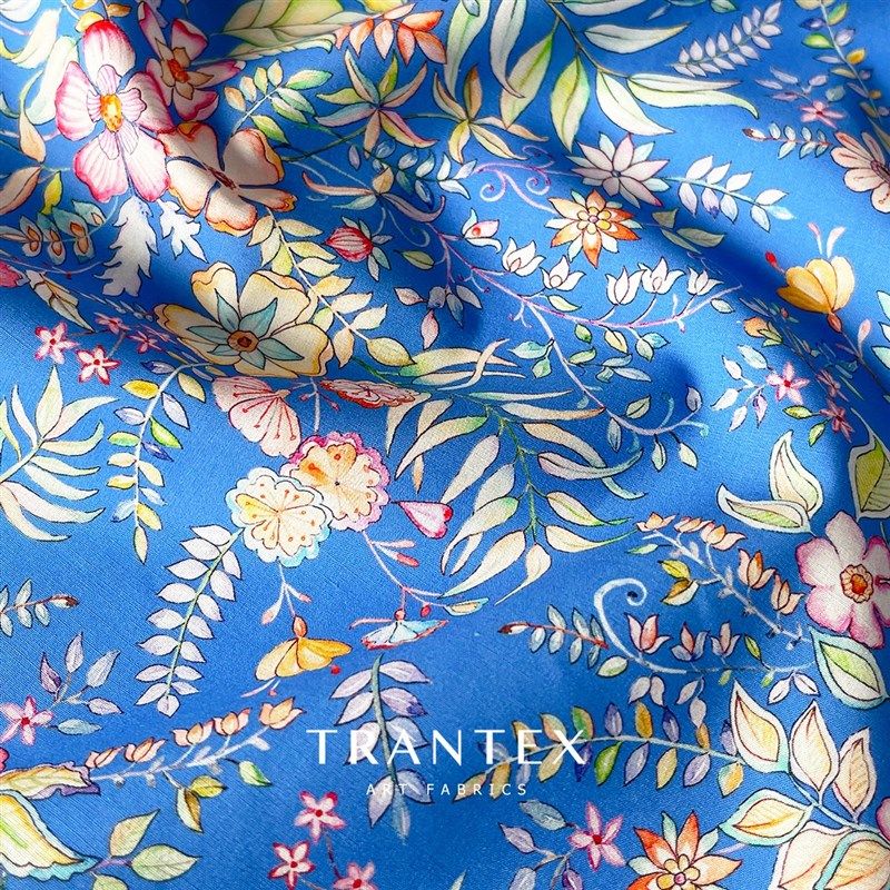 60支全棉府绸纯棉印花碎花服装布料旗袍连衣裙面料春华时节蓝色,纺织面料/辅料/配套,府绸/俯绸,淘宝优惠券,粉丝福利购,淘宝优惠卷