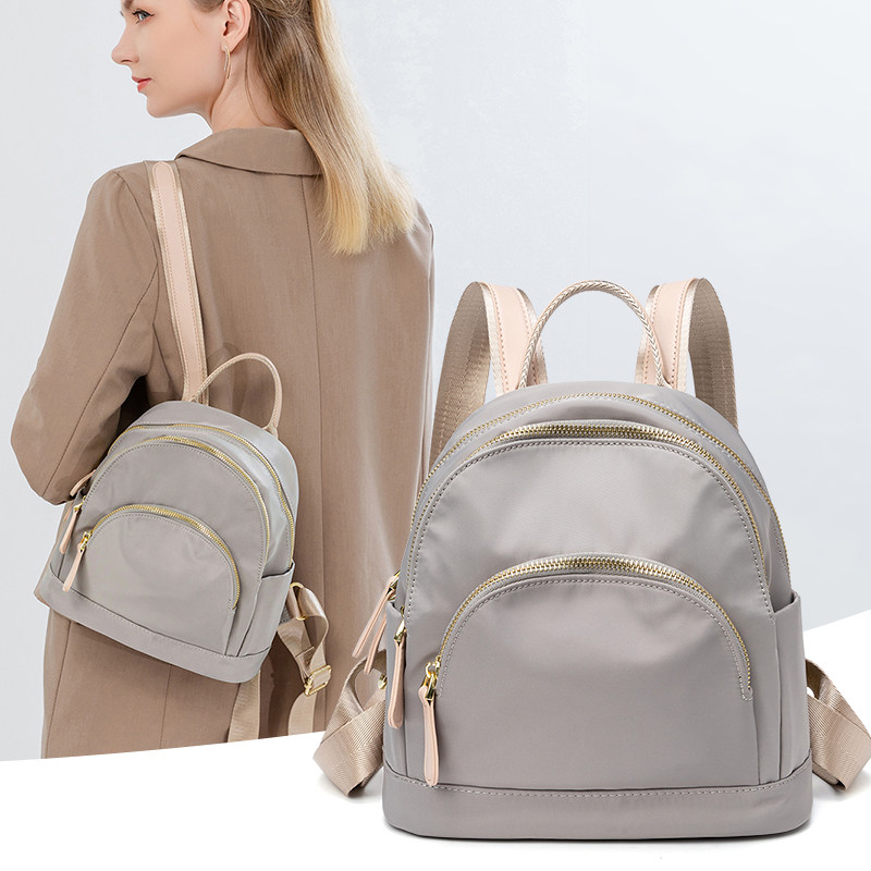 双肩包女2021新款潮时尚牛津布纺防水大容量女士小背包休闲夏书包
