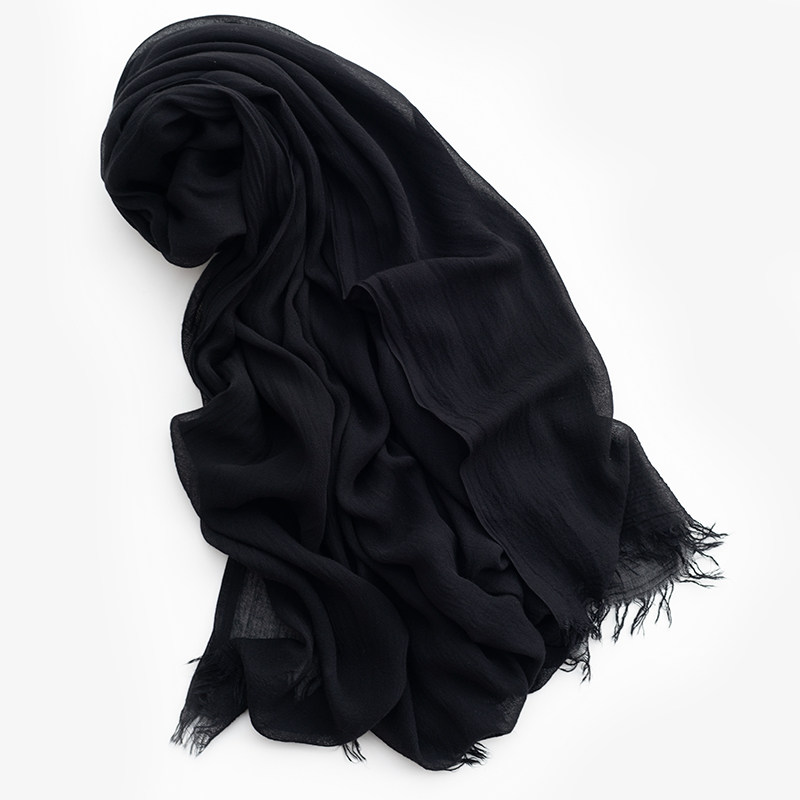 软无静电 重磅日系围巾女春秋薄款冬季保暖丝巾黑色棉麻风长披肩,服饰配件/皮带/帽子/围巾,围巾/丝巾/披肩,淘宝优惠券,粉丝福利购,淘宝优惠卷