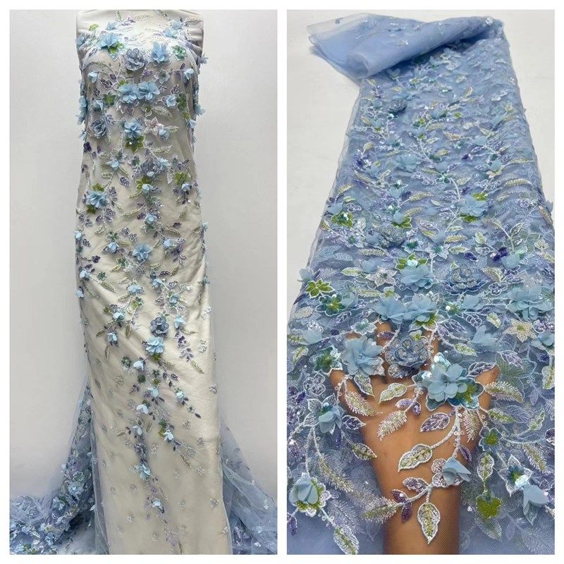 3D立体花朵刺绣亮片珠管绣网纱布料服装面料礼服连衣裙,纺织面料/辅料/配套,面料/布类,淘宝优惠券,粉丝福利购,淘宝优惠卷