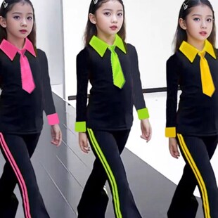 儿童t台走秀潮服女童模特形体训练服套装秋季新款童模练功演出服