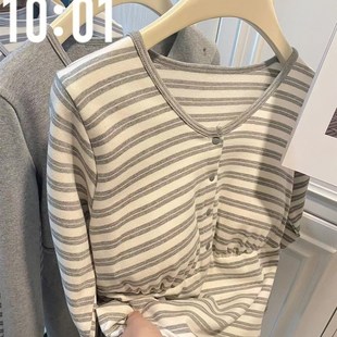 纯棉哺乳秋衣产后外出月子上衣 喂奶更保暖 超好穿 哺乳上衣