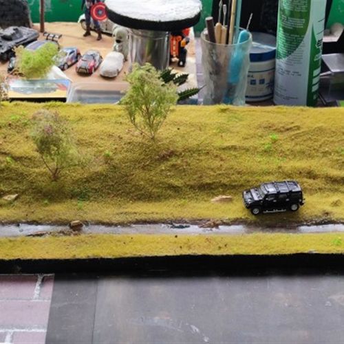 场景模型手办地台模型沙盘定制草地水景树场景