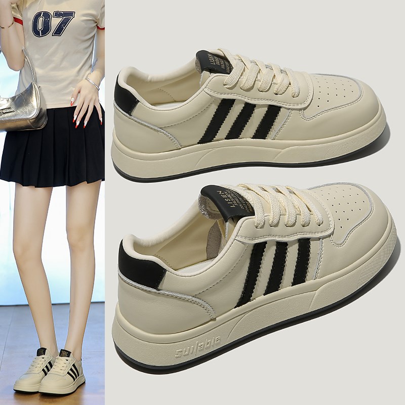 爆款厚底小白鞋女款2025夏季新款女鞋时尚百搭秀气运动休闲板鞋女