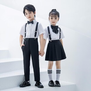 主持人礼服女童男童端庄大气中学生演出服儿童大合唱朗诵表演服装