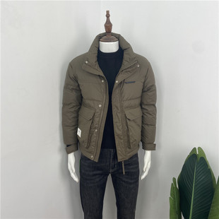 男羽绒服a2023冬季新款加厚立领亮皮亮色上衣短款男外套修身保暖