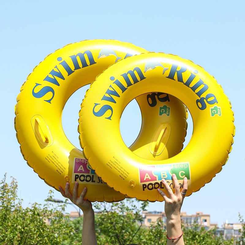 游泳圈成人少儿加厚款q防侧翻男女救生圈初学者水上加大带把手浮
