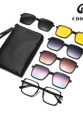 磁吸镜近视套偏光太阳墨镜眼镜开B车两用配男度数夹片框新款可驾