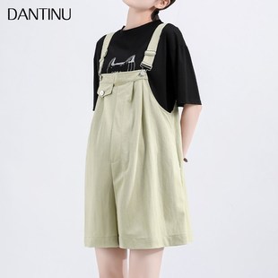 女夏季 宽松春夏装 2024新款 外穿休P闲大码 短 小个子E薄款 孕妇背带裤