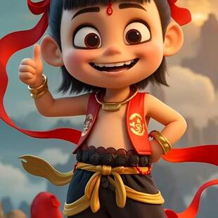 哪吒儿童表演魔童降世同款衣服cos女童动漫套装服装哪咤全套男童