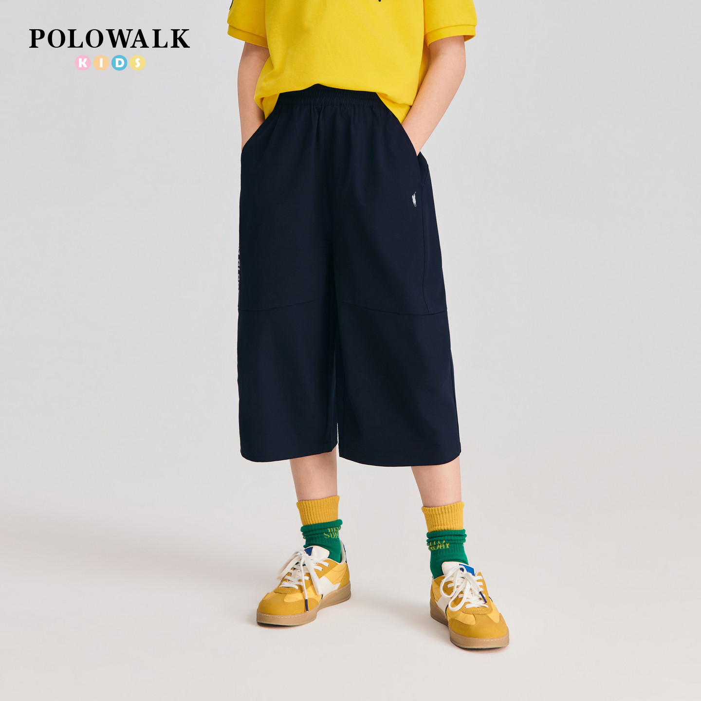 POLOWALK童装2026夏季新品男童七分裤棉透气亲肤休闲裤轻薄耐穿