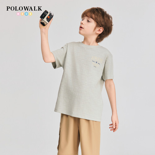 POLOWALK男童短袖T恤舒适圆领