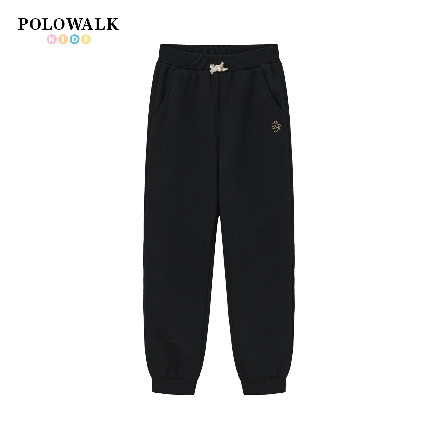 POLOWALK童装女童加绒卫裤2025秋冬新品运动束脚美式保暖休闲裤