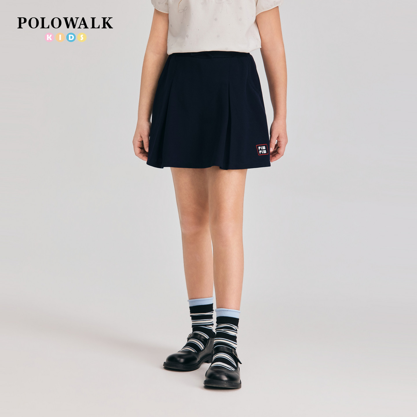 POLOWALK女童裙裤透气针织短裤图片