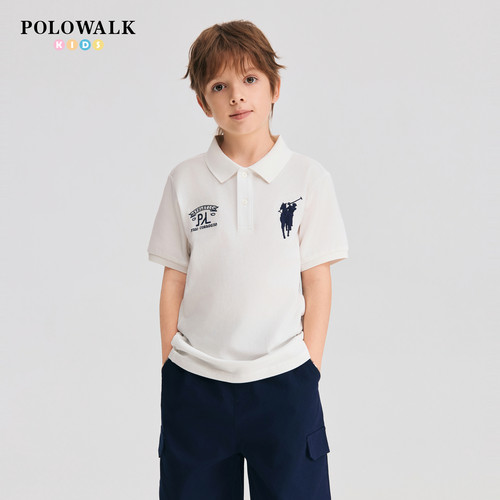 POLOWALK男童短袖T恤时尚翻领