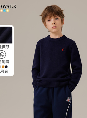 【含绵羊毛】POLOWALK童装男童羊毛衫2025秋冬新品圆领毛衣针织衫
