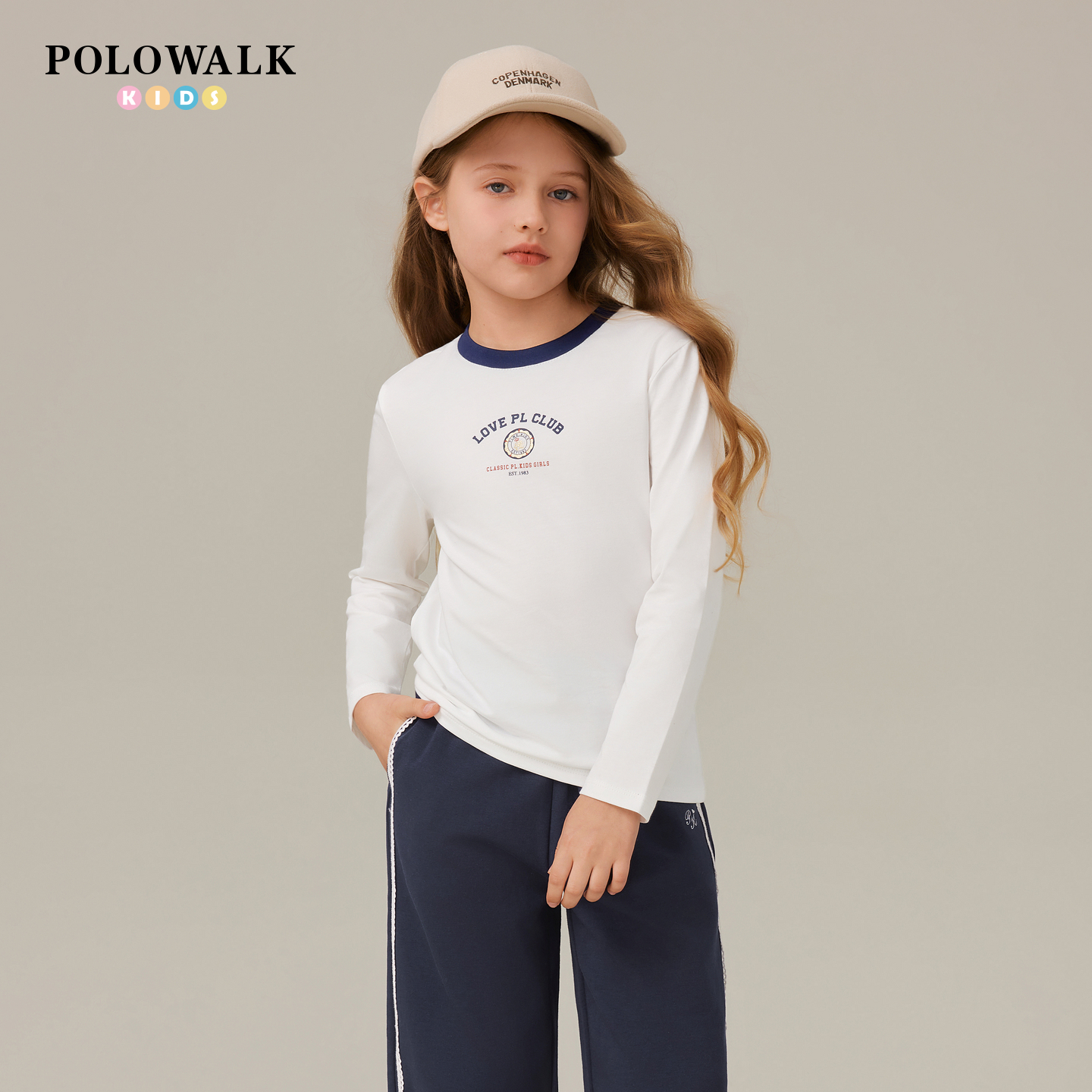 POLOWALK童装女童长袖T恤