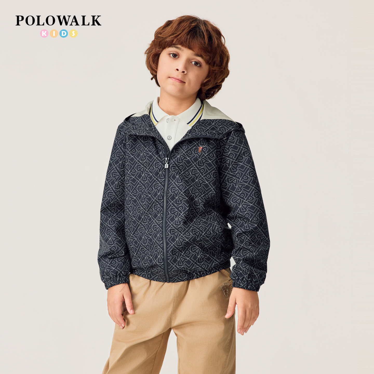 POLOWALK男童梭织短外套通勤装