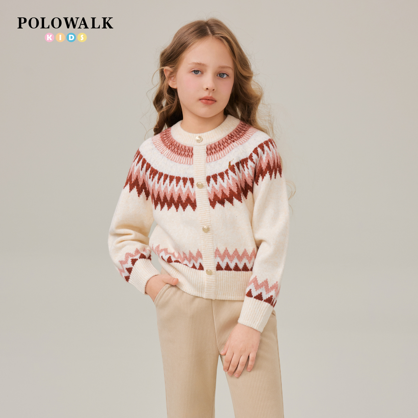 POLOWALK童装女童针织衫