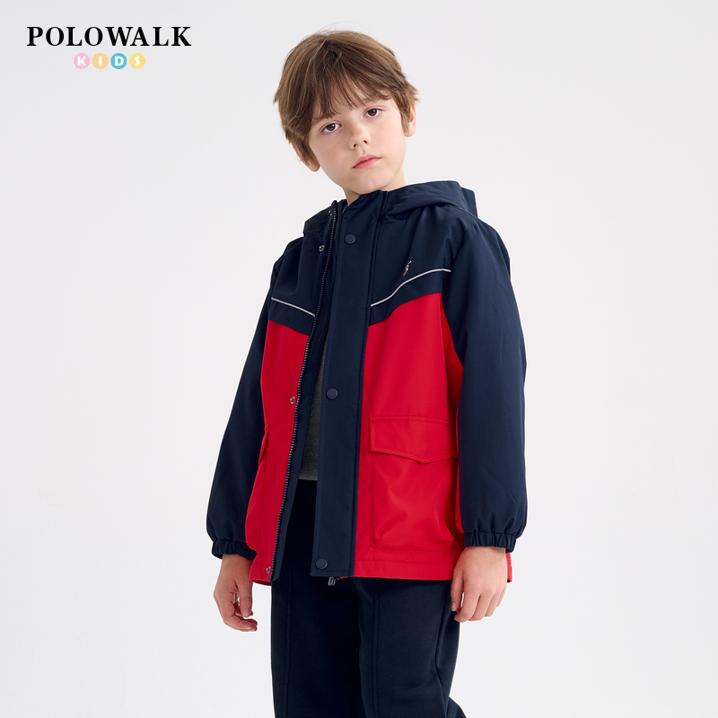 POLOWALK连帽中大童外套