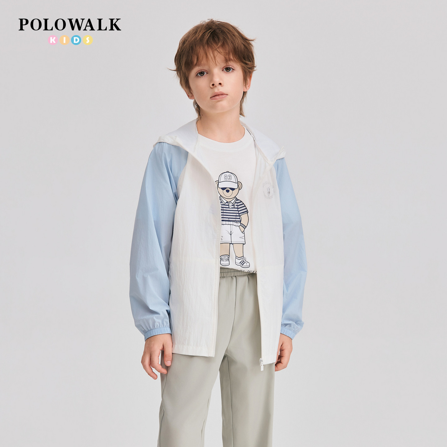 【UPF50+】POLOWALK童装男女童防晒衣2026夏季轻薄透气连帽上衣