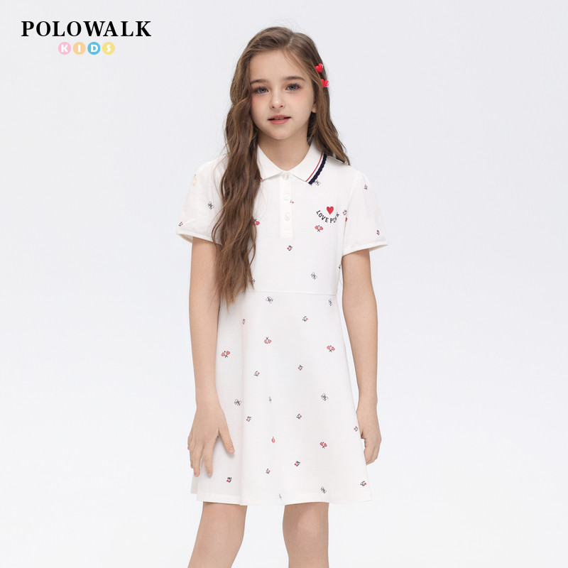 POLOWALK女童短袖连衣裙