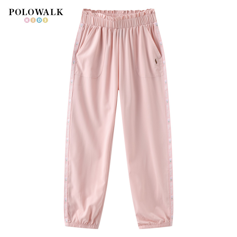 POLOWALK童装女童休闲裤2026新品夏季亲肤宽松长裤休闲百搭束脚裤