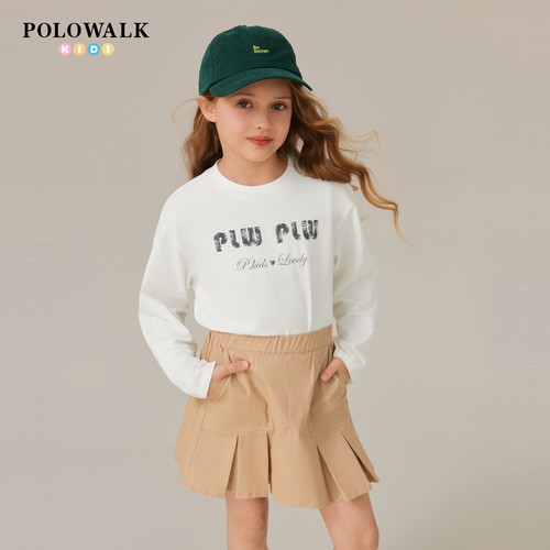 POLOWALK童装女童长袖T恤