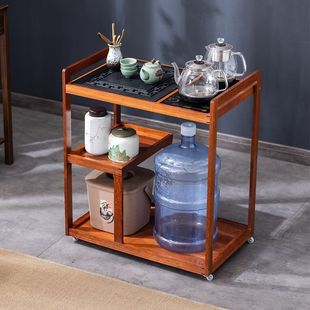 实木茶车移动茶台家用茶桌客厅沙发边柜烧水壶一体式功夫茶桌边几