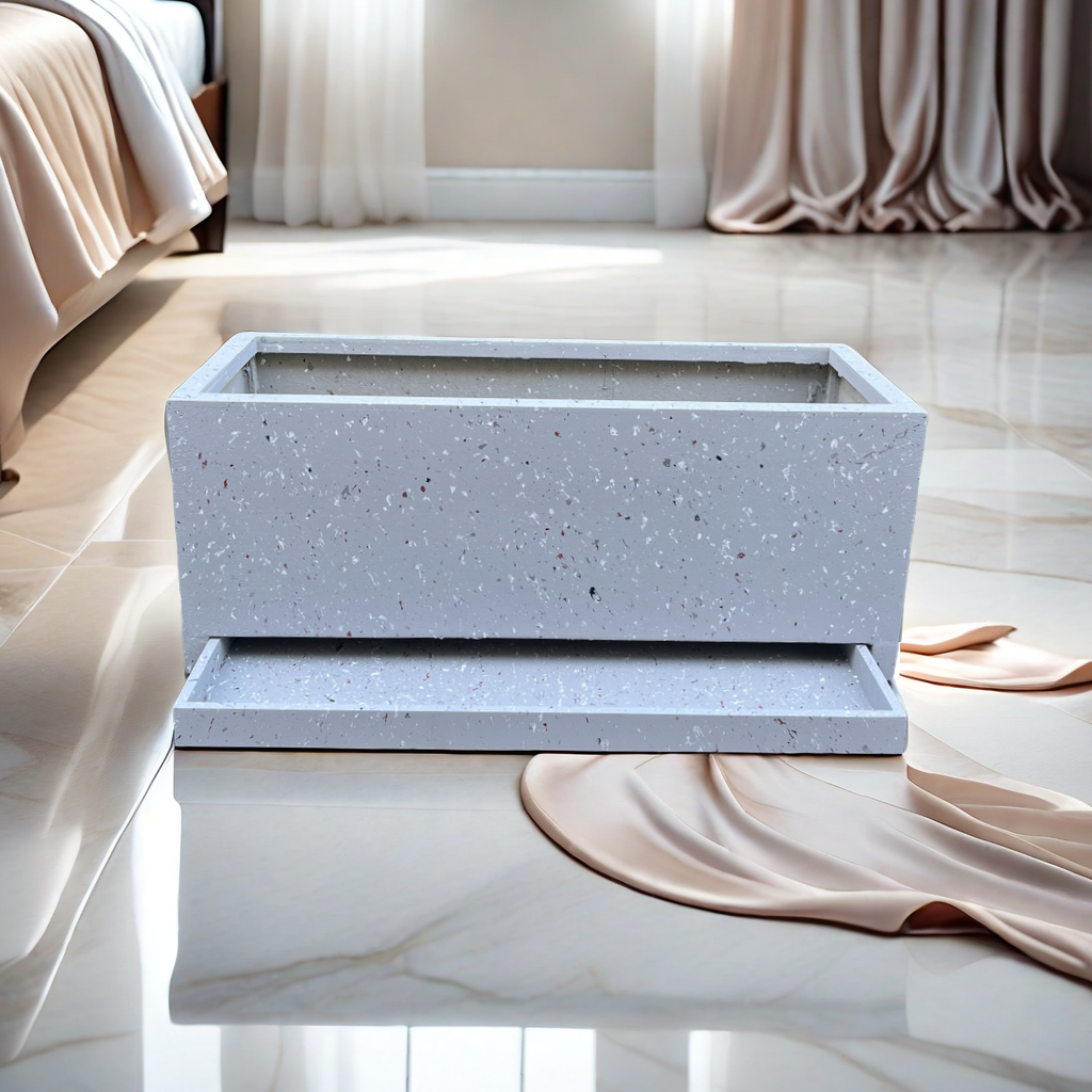 室外花箱带接水盘阳台花箱花盆长方形水泥盆马槽户外花盆庭院花箱