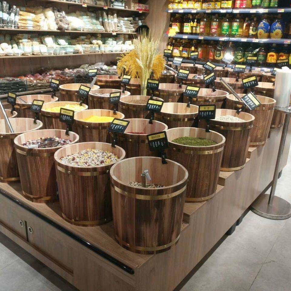 实木米桶家用储米箱装米桶10斤20斤30斤防潮防虫米缸带盖老式木桶