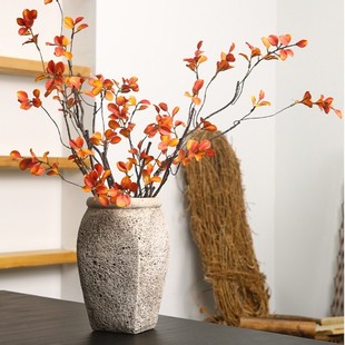 红枫叶仿真花秋季仿真枫叶卧室客厅装饰摆件北欧简约红枫叶