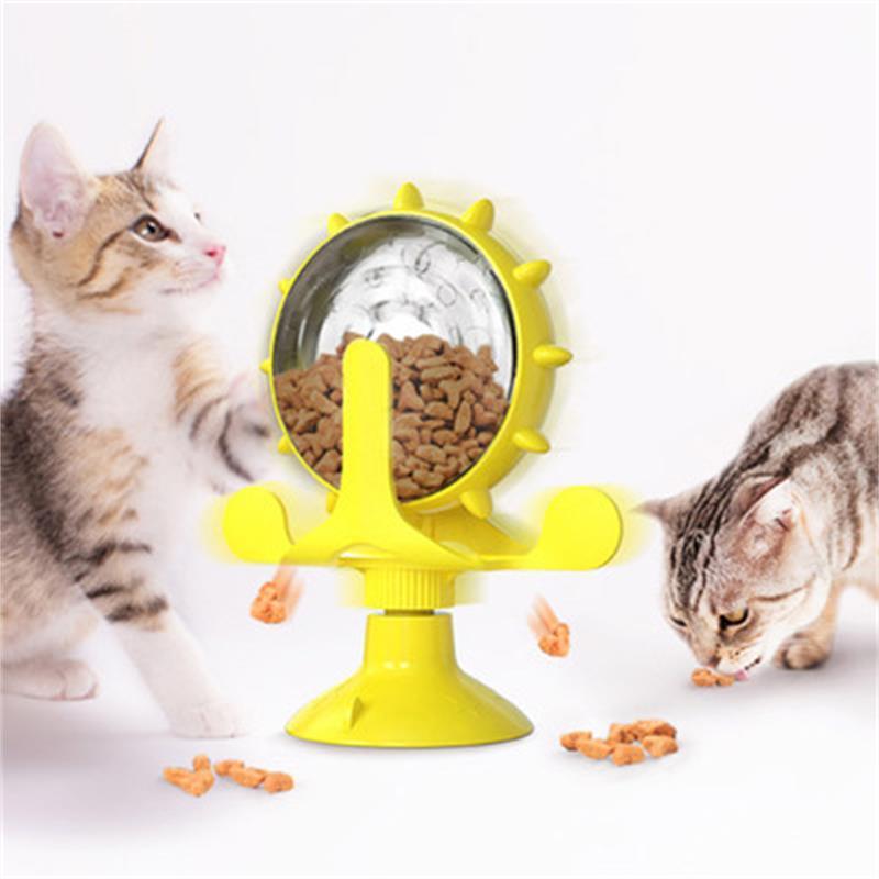 猫咪摇冻干玩具猫咪自嗨玩具漏食益智旋转风车逗猫转盘趣味慢食解