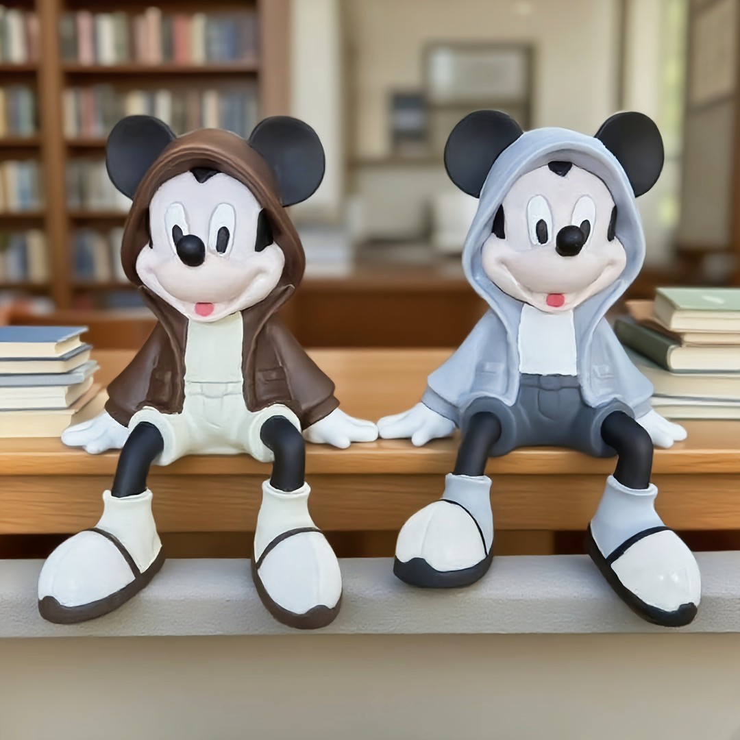 灰咖披风米奇套装电视装饰摆件高级感小众客厅落地入户玄关柜手办