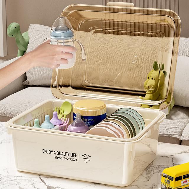 家用大号碗筷餐具奶瓶收纳箱带盖婴儿用品新生儿辅食餐具碗柜