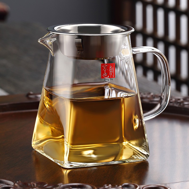 京也公道杯玻璃茶漏茶海单个加厚耐高温过滤分茶家用大容量泡茶杯