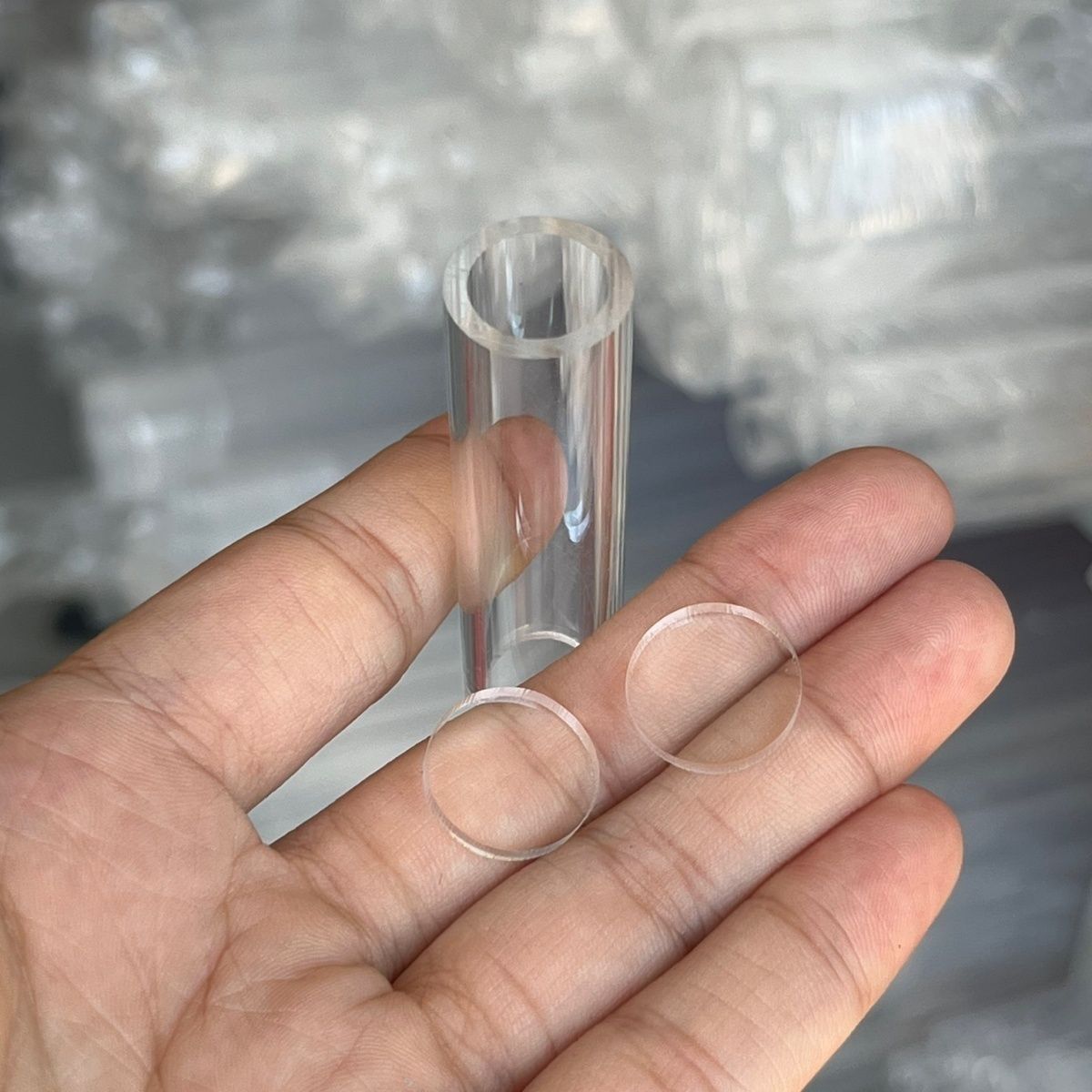 流沙荧光棒高透明亚克力圆片有机玻璃应援迷你荧光棒