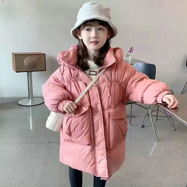 儿童羽绒服2025新款女童韩版冬装加厚宝宝冬季中长款白鸭绒外穿潮