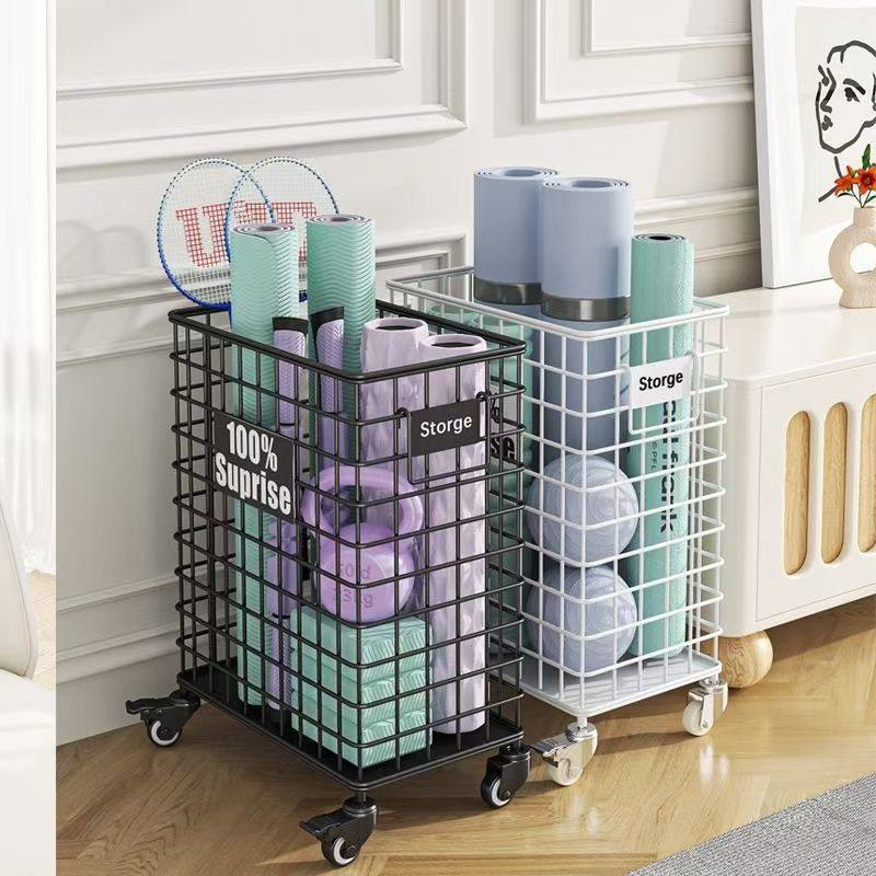 瑜伽收纳泡沫家用置物架健身器材收纳铁艺收纳筐带轮运动小推车,住宅家具,儿童玩具收纳箱,淘宝优惠券,粉丝福利购,淘宝优惠卷