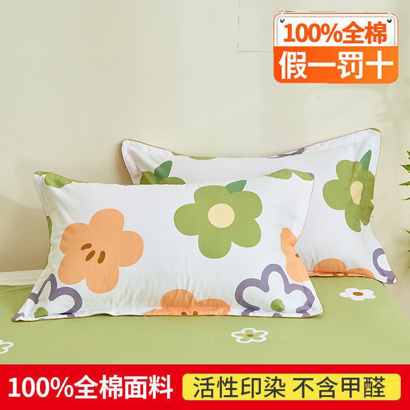 100%全棉枕套48x74一对装枕头套装纯棉成人双人高档单人定做尺寸图片