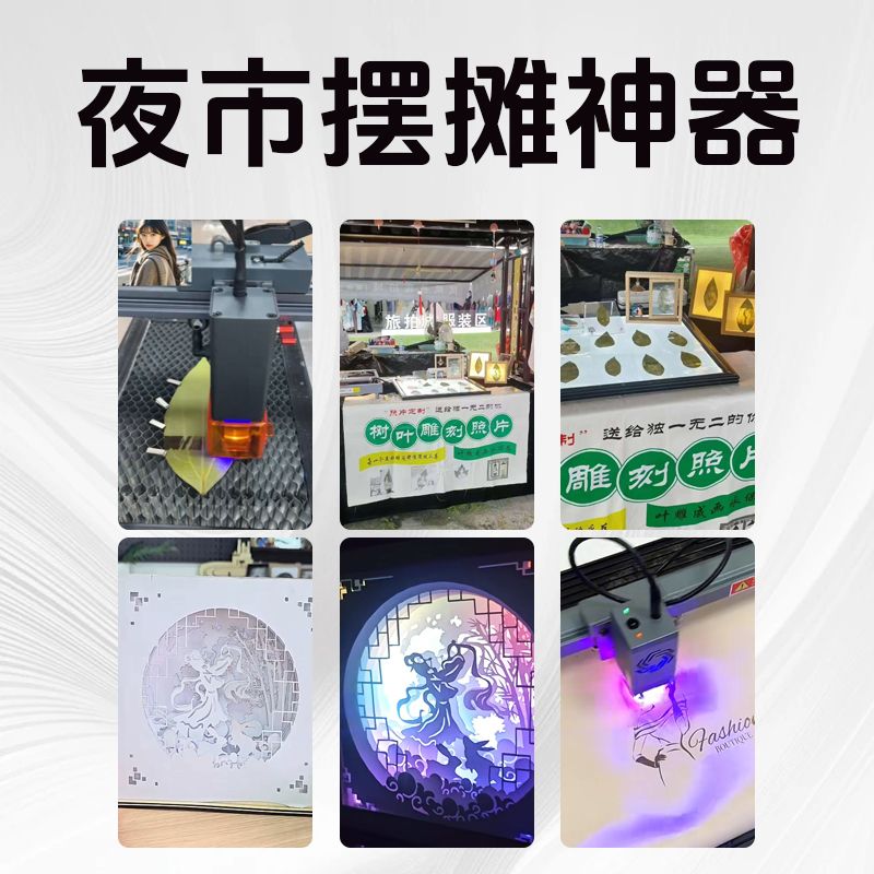 摆摊雕刻机树叶激光雕刻激光全自动切割机打标机摆摊刻字