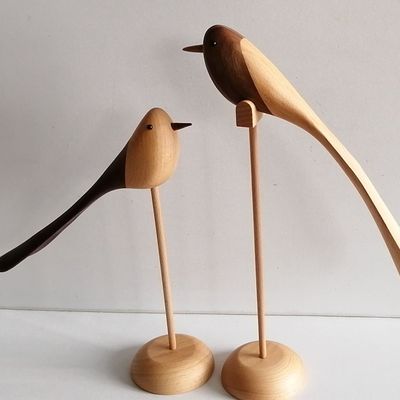 北欧风格创意家居装饰摆件实木小鸟厨窗客厅软装木制工艺礼品