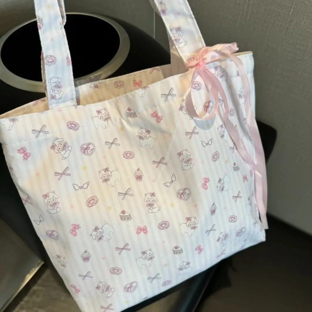 韩系大容量碎花帆布托特包2025新款小羊卡通通勤单肩包小众手提包,箱包皮具/热销女包/男包,时尚帆布包,淘宝优惠券,粉丝福利购,淘宝优惠卷