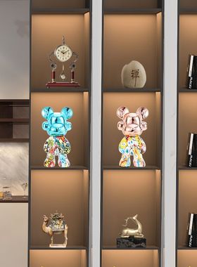 叮咚熊潮玩摆件现代网红熊积木熊家居客厅酒柜电视柜展示柜装饰品