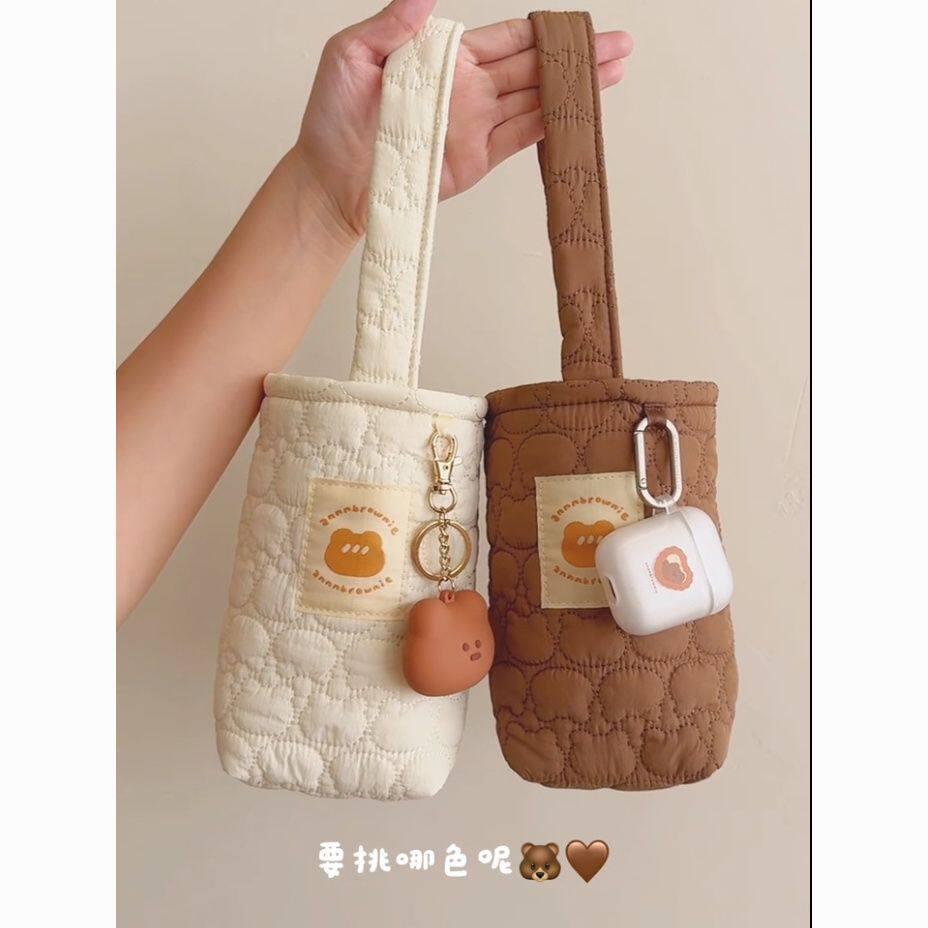 保温杯外套护套简约ins水杯包手提包可爱帆布ins百搭高颜值通用手