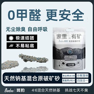 斑豹钠基矿砂猫砂5公斤强除臭吸水结团几乎无尘矿石公主岭猫矿砂