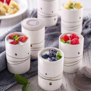 酸奶机专用杯通用分杯配件小熊陶瓷玻璃带密封盖保鲜杯做杯