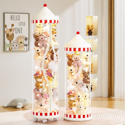 【木马款】娃娃收纳桶拉链透明放儿童公仔玩偶收纳筐毛绒玩具整理