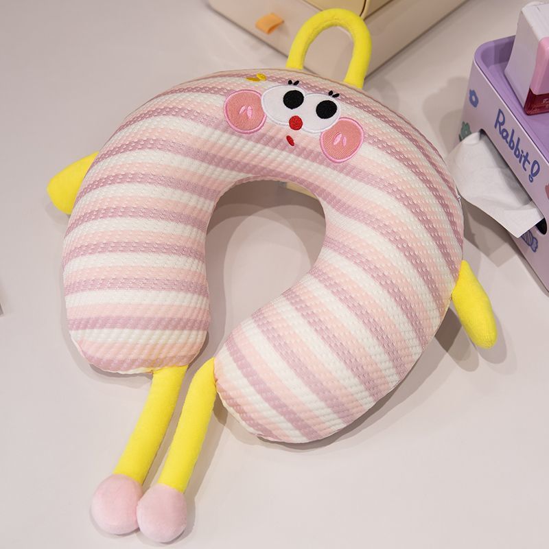 坐车颈椎专用枕头夏季冰丝U型枕护颈枕飞机旅行颈部靠枕办公室u形